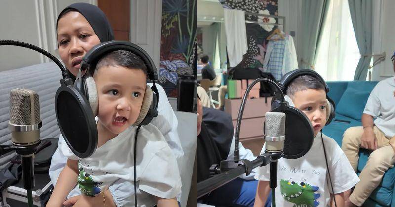 7 Foto Rayyanza Rekaman Lagu, Jadi Hadiah Ultah Raffi dan Gigi
